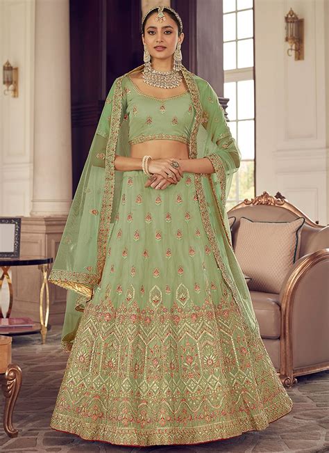 Pista Colour Arya 24 Heavy Designer Wedding Wear Embroidery Work Bridal Lehenga Choli Collection