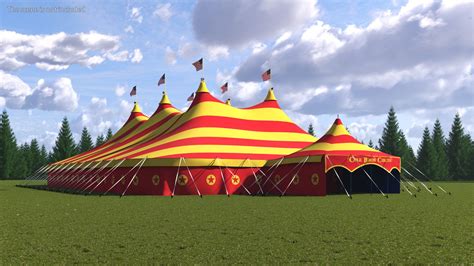 Circus Big Top Tent 3D Model $49 - .max .ma .lxo .obj .3ds .blend .c4d ...