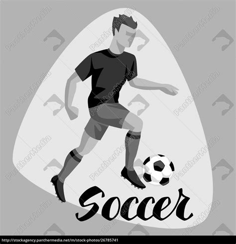 Fußballer mit Ball Sport Fußball Illustration Lizenzfreies Bild