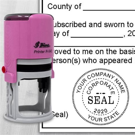 Corporate Seal Pink Stamp With Year Simply Stamps