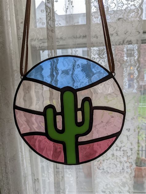 Desert Sunset Stained Glass Suncatcher Etsy