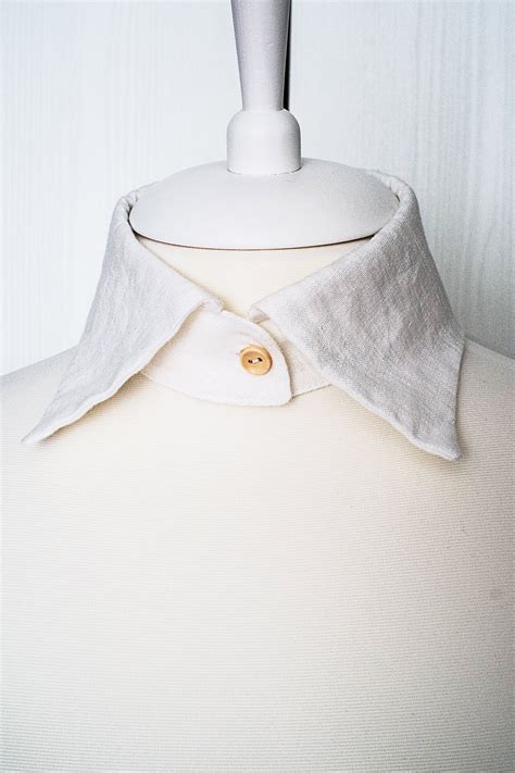 White Linen Collar Detachable Collar Oversized Collar Fake Etsy