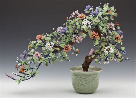 Chinese Jade Bonsai Tree In Celadon Vase Aug 24 2014 Cordier