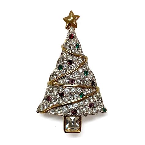 Swarovski Christmas Tree Brooch Sold Thedesigngallery