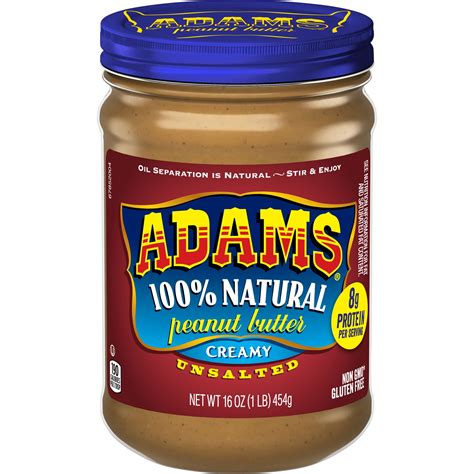 Adam S Natural Unsalted Creamy Peanut Butter Oz Walmart