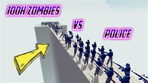 100x Zombie Vs Army Police 🌈totally Accurate Battle Simulator Tabs