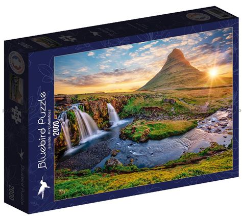 Island Vandfaldet Kirkjufell 2000 Brikker Puslespil Bluebird Puzzle