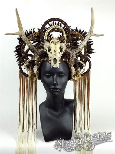 Skull Antler Headdress FAUX By MissGDesignsShop On Etsy Headdresses