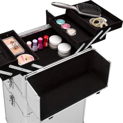 Dreamble Make Up Koffer Trolley Zilver Aluminium Frame