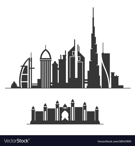 Dubai Skyline Silhouette