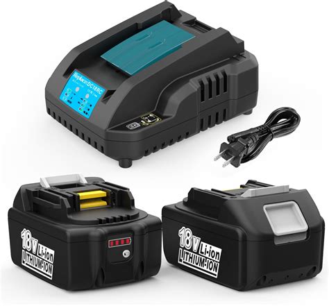 Energup Lot De 2 Batteries De Rechange Li Ion 18 V 5 0 Ah Chargeur