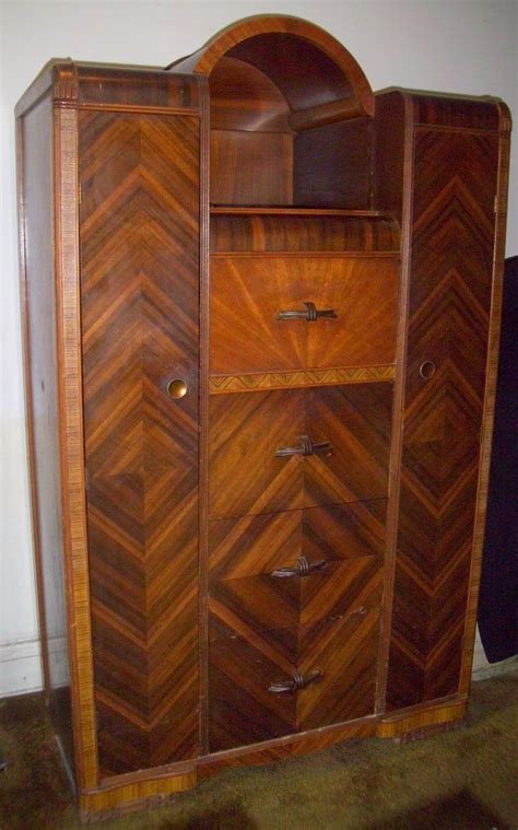 Art Deco Wardrobe Armoire Waterfall Style From The Early Twentieth