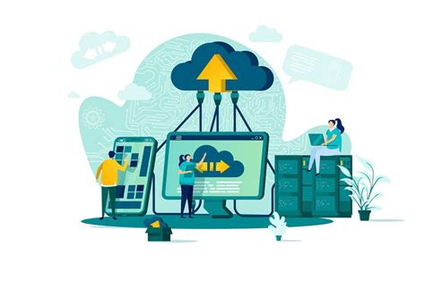 Cloud Computing Concept In Flat Style 1545669 Vector Art At Vecteezy