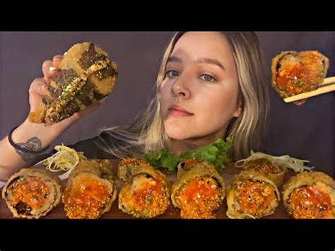 Asmr Sushi Hot De Salm O Apimentado Mukbang Brasil Camile Asmr Youtube