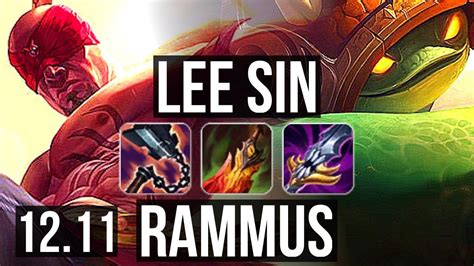 LEE Vs RAMMUS JNG 13 0 8 Legendary 800 Games KR Master 12 11