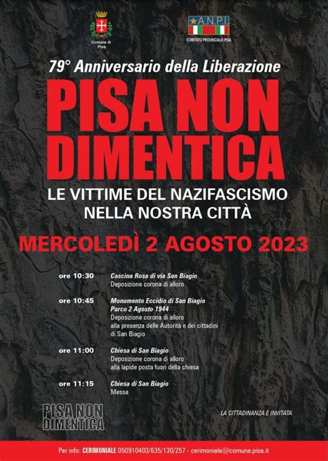 Pisa Non Dimentica Mercoled La Commemorazione Delle Vittime Dell