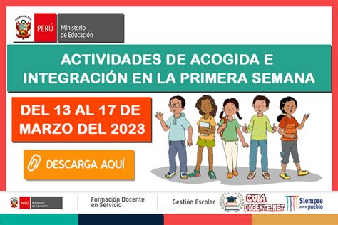 Actividades Para El Buen Inicio Del Año Escolar Del 13 Al 17 De Marzo