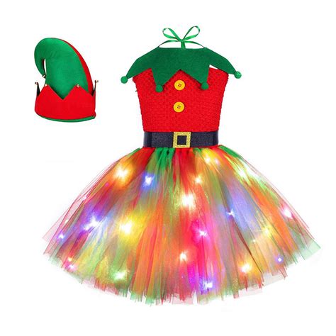 Déguisement Enfant Lutin De Noël Tutu Robe Costume Dnoël Déguisement