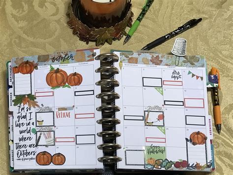 October monthly classic happy planner | Happy planner layout, 365 happy ...