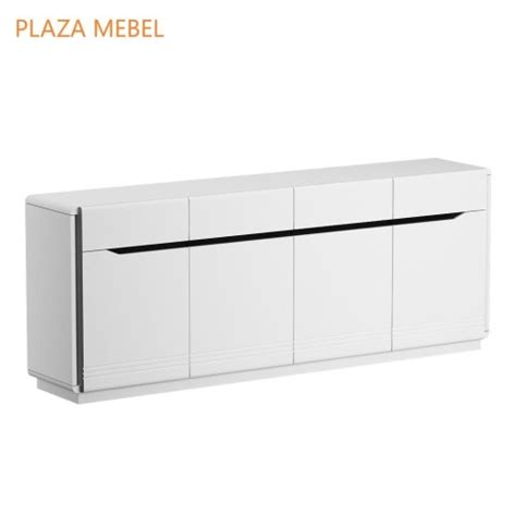 Jual Buffet Meja TV Credenza CR 011 White Glossy Sideboard Minimalis