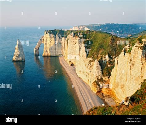 France Normandy The Cliffs At Etretat Stock Photo Alamy