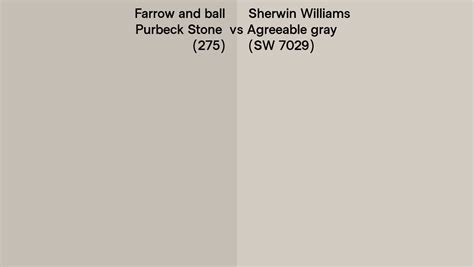 Farrow And Ball Purbeck Stone 275 Vs Sherwin Williams Agreeable Gray