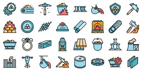 Metallurgy Icons Set Vector Flat 8886882 Vector Art At Vecteezy