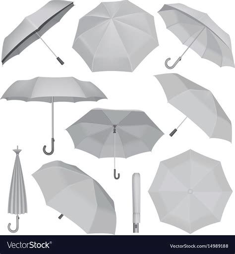 Umbrella mockup set realistic style Royalty Free Vector