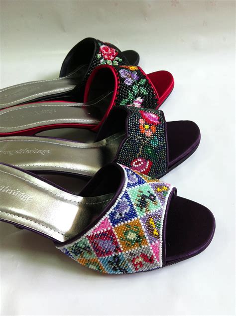 Handmade Peranakan Nyonya Beaded Shoe Beaded Shoes Handmade Slippers