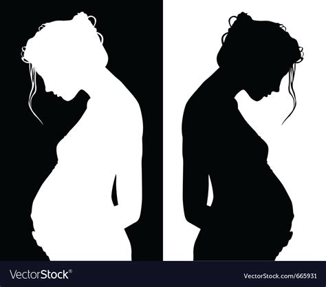 Pregnant woman silhouette Royalty Free Vector Image