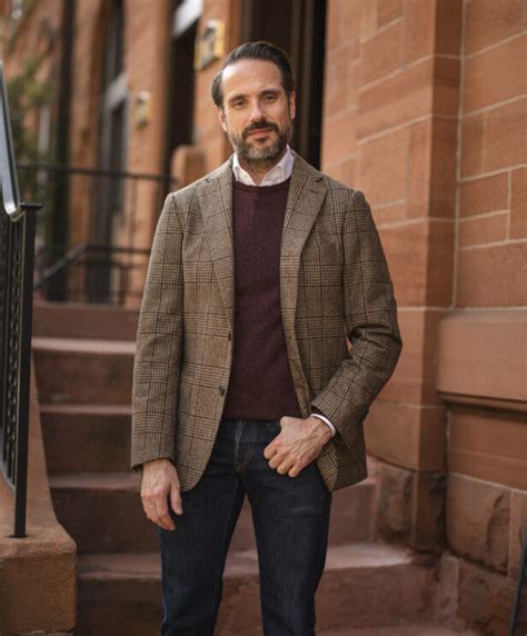 Brown Plaid Sport Coat With Burgundy Sweater And Jeans He Spoke Style