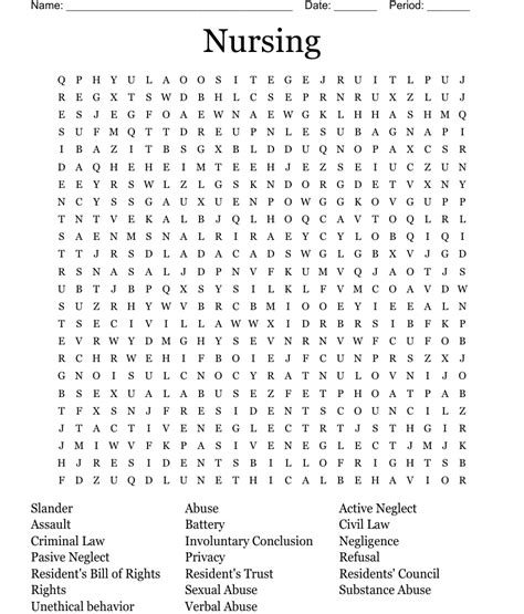 Nursing Word Search Wordmint