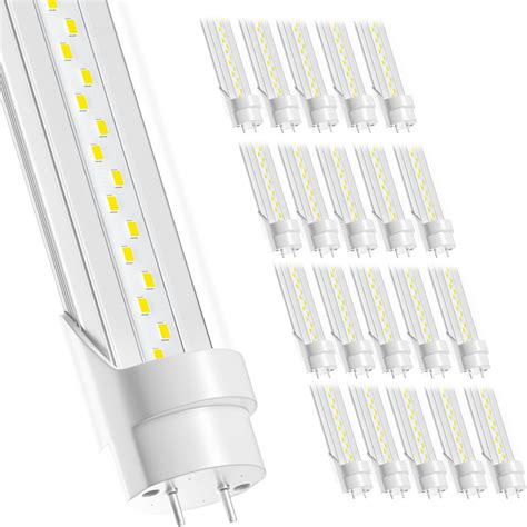 Elekico 20 Pack T8 Led Bulbs 4 Foot 24w 3600lm 6500k Daylight 4 T8 Led Light Bulbs Ballast