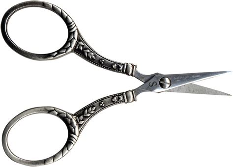 Sullivans 4 Inch Heirloom Embroidery Scissors Handle Antique Silver