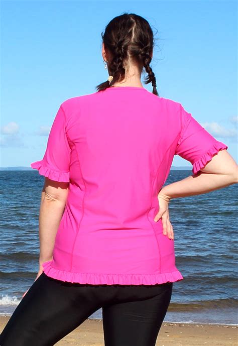 Rash Guard Frilly Plus Size