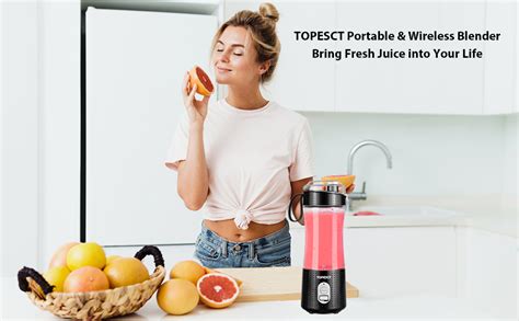 Amazon De Topesct Tragbarer Mixer Smoothie Maker To Go Mobiler