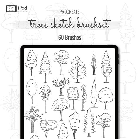 Procreate Trees Sketch Brushset Toffu Co