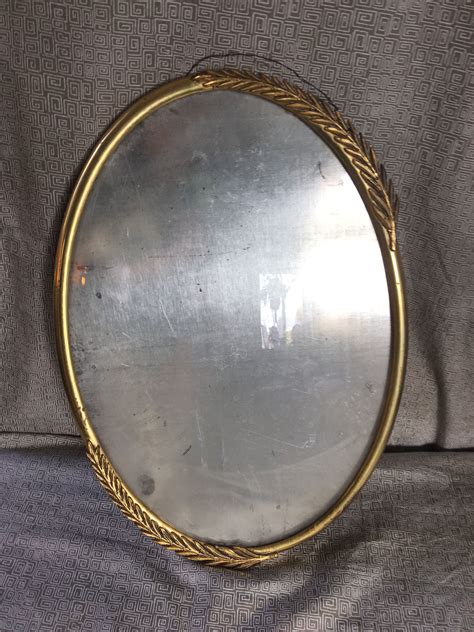 Brass Convex Glass Oval Frame Etsy Vintage Wall Art Glass Vintage