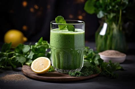 Premium AI Image Green Smoothie In A Glass