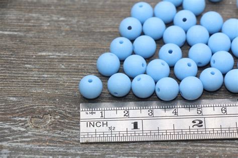 10mm Matte Dusty Blue Gumball Beads Round Acrylic Loose Etsy