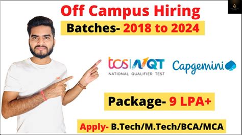 Off Campus Drive For Batch Tcs And Capgemini Are