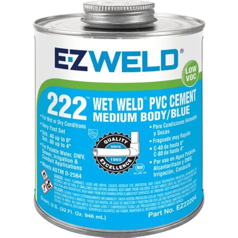 EZ22202 (Wet Weld PVC Cement, Med. Body, Blue 8oz) – Landworks Depot