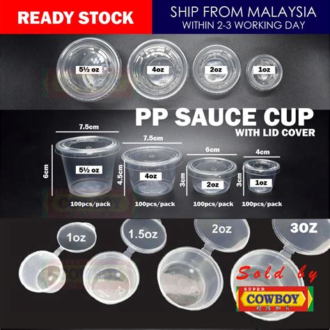 Disposable Plastic PP Sauce Cup With Lid Mini Cup Round Food Container