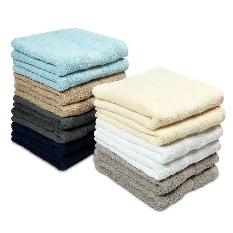 COTTON CRAFT - 14 Pack Multi Color Hand Towels - 100% Ringspun Cotton ...