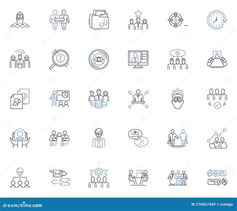 Supervision Ideation Line Icons Collection Leadership Oversight