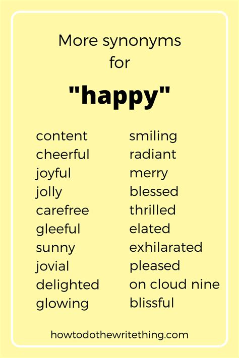 More synonyms for "happy" | Writing Tips Essay Writing Skills, Book Writing Tips, Writing Words ...