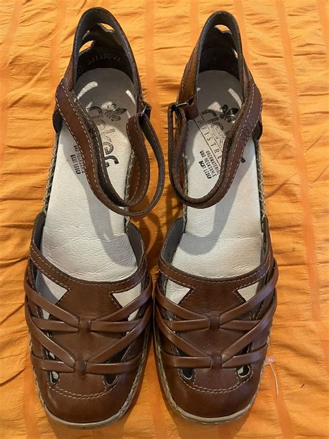 Rieker Brown Leather Fisherman Sandals Size Us Gem