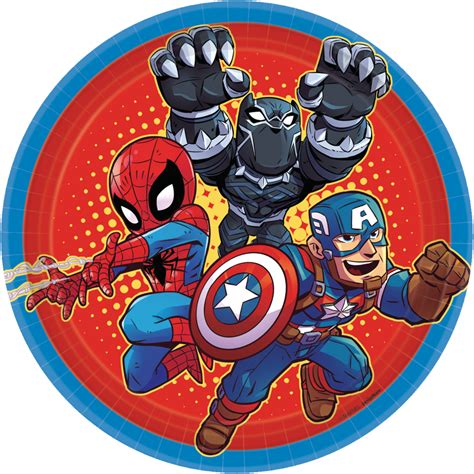 Assiettes à dessert Marvel Super Hero Adventures paq 8 Party City