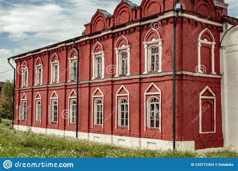 Mauer Und Turm Aus Roten Ziegeln Der Mittelalterlichen Festung Kolomna