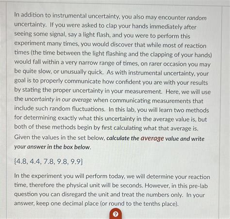 Solved In Addition To Instrumental Uncertainty You Also May Chegg